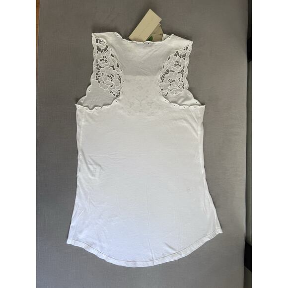 Stella McCartney Lace Baby Tee tank 100% Cotton Square Neckline 44 y2k dainty - Picture 6 of 11